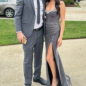 maxi gown covered in rhinestones